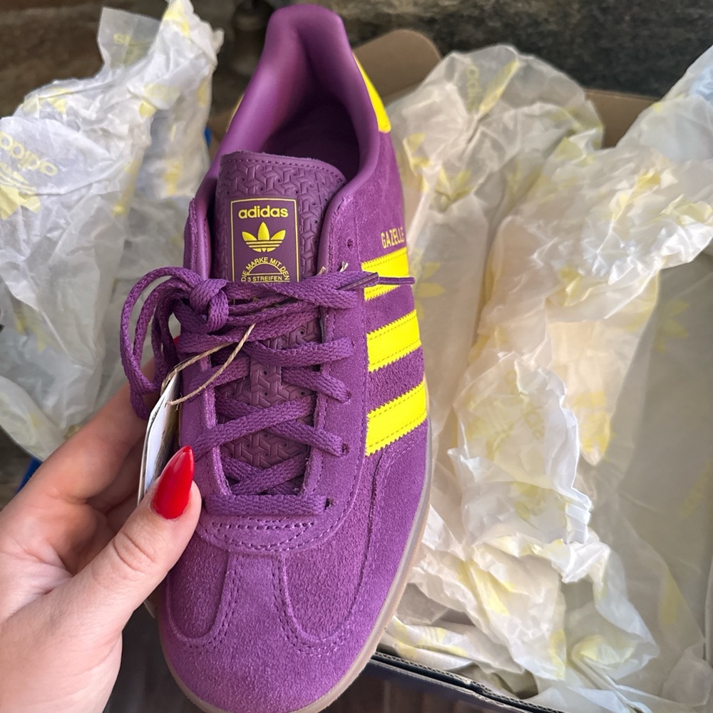 Adidas Purple and yellow Gazelles - Picture 2 of 3